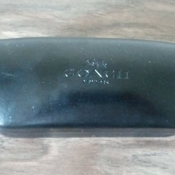 COACH New York Designer Glasses Eyeglasses Hard Clam Shell Case Felt Line Black - Picture 1 of 3